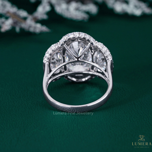 Anillo de Diamantes Ovalado y Redondo Majestic de 8.086 Quilates, Color D E, Claridad VVS VS, Joyería Fina Premium, Anillo de Compromiso de Diseño Personalizado - Product Image 4