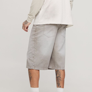 Novedad 2026: Pantalones Cortos de Algodón 100% para Hombre, con Logotipo Bordado Personalizado, Estilo Urbano, Cómodos, Hip Hop, Tipo Jorts de Mezclilla - Product Image 3