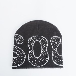 Custom Logo Y2K Mea Culpa Mohair Beanie Fuzzy Jacquard All Over Print Streetwear <b>Winter</b> Knit <b>Hat</b> for <b>Men</b> Women - Product Image 2