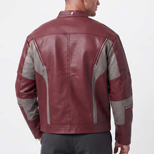 Men Vintage Genuine Leather <b>Jacket</b> Motorcycle Fashion Biker Coat Men's Stand Collar Chest Pocket Leather <b>Jackets</b> Mens - Product Image 2