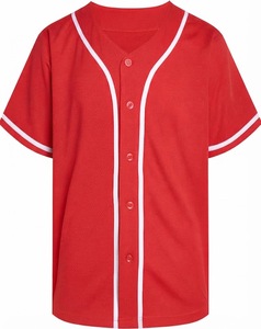 Maillot de baseball unisexe col en V manches courtes boutonné devant rose uni anti-humidité coupe classique adultes toutes saisons - Product Image 4