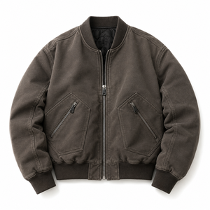 Wholesale Men's Fashion Flight <b>Jacket</b> Premium Casual Outerwear with Modern Zip Front Design - Product Image 1
