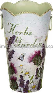 Cubo de hierro con estampado de jardín de flores francesas, diseño decorativo clásico para suelo de escritorio, pieza focal colorida recubierta de polvo para decoración de fiesta - Product Image 6