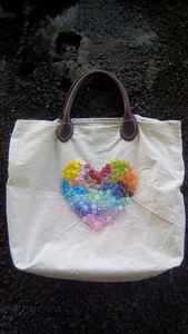 hite Canvas Cotton <b>Tote</b> <b>Bag</b> Button Heart Flower Embroidery Shopping Handbag Grocery Shoulder Pouch <b>School</b> Student Carrier - Product Image 4