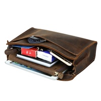 Dompet Kulit Asli 100% Model Clutch Panjang dengan Tali Pergelangan Tangan, Penutup, Tahan Air, Unisex, Kantong Kulit, Folder, Merek Kustom MBF-0526
