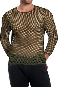 Breathable Man Mesh Cover up See Through <b>Fishnet</b> T-Shirt Muscles Fit Skinny Gym Bodybuilding Hip Hop Style T-shirts Washed Shirt - Product Image 3