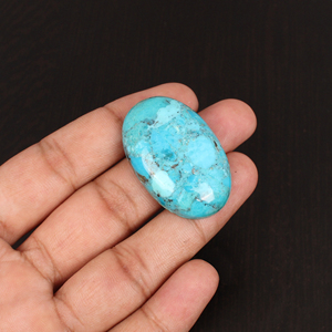 Pierre précieuse naturelle turquoise d'Arizona américaine, cabochon ovale, 74,4 carats, 39x25 mm, pour la fabrication de bijoux - Product Image 2