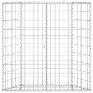 Jardinière surélevée en gabion en acier galvanisé argenté 39,4 x 7,9 x 39,4 po pour pots de fleurs et jardinières - Product Image 2