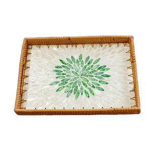 ถาดเสิร์ฟของตกแต่งบ้านลายหินอ่อนแบบกำหนดเองสไตล์โมเดิร์นหอยมุกโมเสคสำหรับอาหารและงานแต่งงาน - Product Image 2