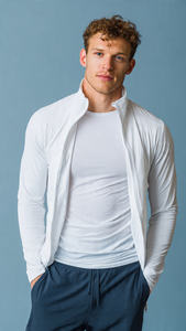 Chaqueta Deportiva para Hombre al por Mayor, Cuello Alto, Resistente al Viento, Transpirable, 100% Poliéster, Corte Regular, Informal, para Entrenamiento - Product Image 4