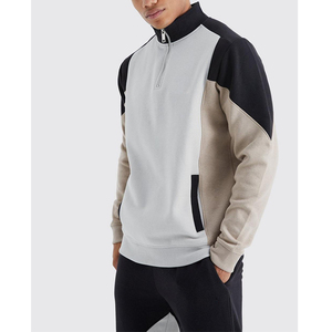 Conjunto de Chándal de Alta Calidad con Cuello de Campana y Cremallera, Manga Larga, Estilo Urbano, Bordado, para Hombre, con Bloques de Color y Estampado, Material de Forro Polar - Product Image 4