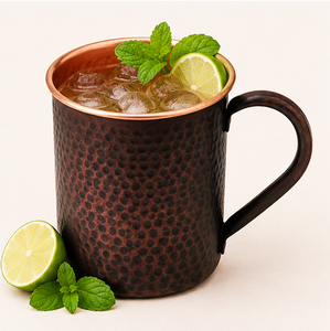 Taza Moscow Mule de Cobre Puro Hecha a Mano con Acabado Martillado Antiguo y Asa Ergonómica para Bares y Regalos en el Hogar - Product Image 2