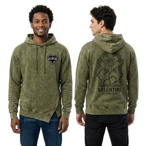 เสื้อฮู้ดดี้ทรงบ็อกซี่สำหรับผู้ชาย สไตล์ครอป สตรีทแวร์ ผ้าเฟรนช์เทอร์รี่เนื้อหนา ทรงดรอปโชว์เดอร์ ผลิตโดยผู้ผลิตเสื้อผ้าแฟชั่น - Product Image 5