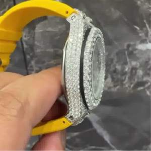 Reloj de Diamantes Cultivados en Laboratorio Personalizado de Alta Calidad Estilo Hip Hop para Hombre, Reloj de Diamantes VVS para Regalo - Product Image 6