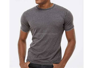 T-shirts pour hommes de qualité supérieure 100% coton respirant et anti-froissement Motif uni Col rond T-shirt uni à manches courtes pour hommes - Product Image 4