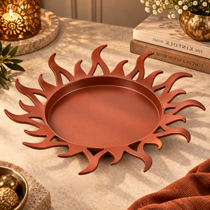 Plateau de service en aluminium en forme de rayon de soleil pour les collations, les fruits et la décoration de table à la maison |   Plateau décoratif pour les fêtes, les dîners et les cadeaux - Product Image 3