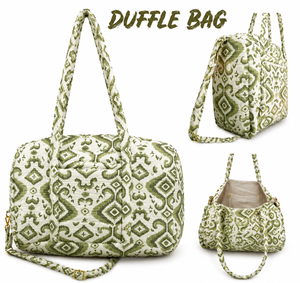 Sac de sport matelassé Ikat moderne et abordable de haute qualité-Fourre-tout de voyage de nuit fabriqué à la main - Product Image 2