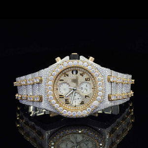 นาฬิกาแฟชั่นทรงกลมขนาด 41 มม. หน้าปัดคมกริบ ตัวเรือนสแตนเลสสตีลทั้งเรือน พร้อมโครโนกราฟ โทนสีโรสโกลด์ ประดับเพชรโมอิสซาไนต์คุณภาพ VVs1 - Product Image 2