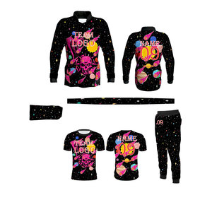 Ensemble de vêtements d'équipe personnalisés pour le paintball avec maillot de performance, pantalon de jogging, masque facial et bandeau assorti - Product Image 1