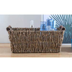 Handcrafted Natural <b>Seagrass</b> Woven <b>Storage</b> <b>Basket</b> Organic Organizer - Product Image 2