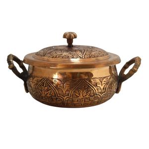 Olla de Cocina de Metal Martillado, Brillante y Pulido, Hecha a Mano, Olla de Diseño Clásico y Elegante, Cacerola de Metal para Cocina - Product Image 1