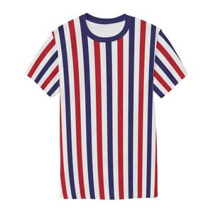 Camiseta Casual de Manga Corta con Cuello Redondo y Rayas para Hombre, Corte Regular, Tejido de Punto, Diseño Estampado en la Parte Delantera - Product Image 4