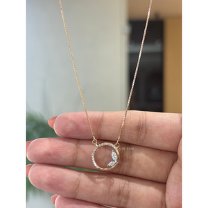 Collar con Colgante Circular de Diamante Cultivado en Laboratorio de Primera Calidad, 0.25 Ct, Oro de 14K, Diseño Abierto de Lujo, Joyería Fina para Mujer, para Bodas y Fiestas - Product Image 2