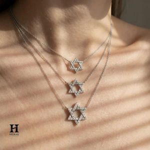จี้เพชรรูปดาวหกแฉกสุดหรู สร้อยคอทอง 14K เครื่องประดับมินิมอลสุดประณีต - Product Image 3