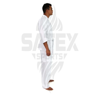 Ensemble d'uniformes de karaté blancs avec ceinture, légers, élastiques, respirants, séchage rapide, polyester/coton, tenue d'entraînement pour adultes unisexes - Product Image 3
