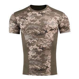 เสื้อยืดคอตตอนพิมพ์ลายพรางทั้งตัวสำหรับผู้ชาย เป็นมิตรต่อสิ่งแวดล้อม ไม่เป็นขุย คอถัก 100% แขนสั้น ผู้ผลิตแบบ OEM - Product Image 5