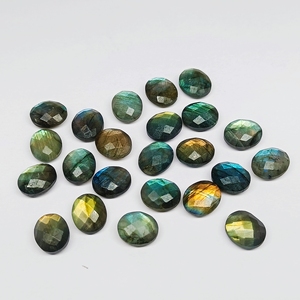 Natural Labradorite Faceted Oval Carved Gemstone Briolette 10x12mm Loose <b>Stone</b> <b>Beads</b> For Jewelry Making Wholesale Bulk Gemstone - Product Image 4