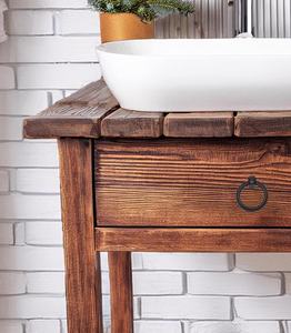 ตู้วางอ่างล้างหน้าไม้สไตล์โมเดิร์นรัสติก พร้อมลิ้นชักเก็บของ ตู้ห้องน้ำแข็งแรงทนทาน สำหรับวิลล่าและโรงแรม - Product Image 2