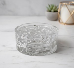 Juego de 5 Posavasos de Resina Premium con Soporte, Estilo Moderno, Decoración para Mesa y Hogar, Diseño de Color Personalizado, Tamaño Disponible - Product Image 3