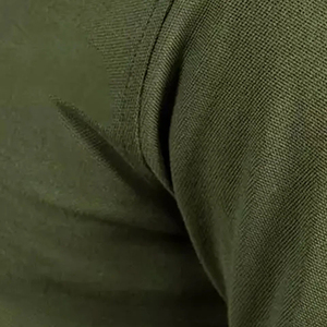 Polo en piqué pour homme, coupe ajustée, col en coton, manches courtes, vert olive - Product Image 6