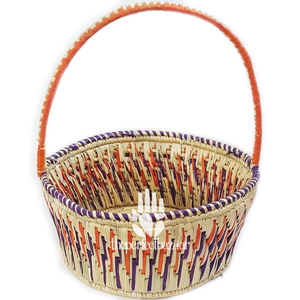 Gift <b>Hamper</b> Vintage Straw <b>Hamper</b> <b>Basket</b>-Eco-Friendly Mini Design with Handle - Product Image 1