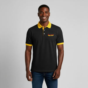 Chemises polo pour homme sur mesure, fermeture à boutons, séchage rapide, tissu 100% coton, évacuation de l'humidité, polos classiques unisexes - Product Image 1