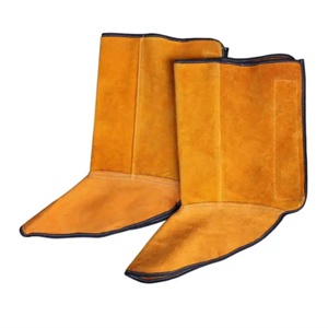 Protection de jambe en cuir de vachette pleine fleur de qualité supérieure, ignifuge et écologique, pour le soudage industriel - Product Image 1