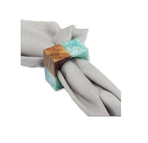 Anneaux de serviette rustiques en bois avec résine époxy pour dîner de mariage, occasions festives, boucles de serviette faites à la main pour accessoires de table - Product Image 5