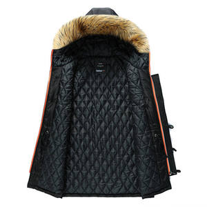 Chaqueta Acolchada de Forro Polar de Nailon Recubierto Ecológico para Hombre, Estilo Casual, Otoño Invierno, Clásica, Cortavientos, Transpirable, con Capucha y Logotipo Frontal - Product Image 3