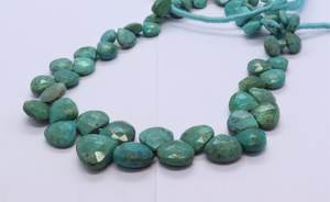 Perles en forme de cœur facettées en turquoise d'Arizona AAA, 7-9 mm, pierres précieuses naturelles en turquoise d'Arizona, perles en forme de cœur facettées de 8 pouces - Product Image 2