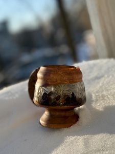 Tasse à expresso artisanale unique en son genre, tasse en bois gravée à la main, tasse personnalisée en forme de baril, tasse à café ou à thé vintage - Product Image 4