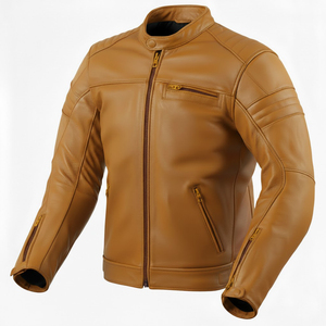 Chaquetas de Cuero para Motocicleta para Hombre, Chaquetas Rojas de Invierno con Cierre de Cuero Sintético, Chaquetas Cortavientos Casuales para Negocios - Product Image 5