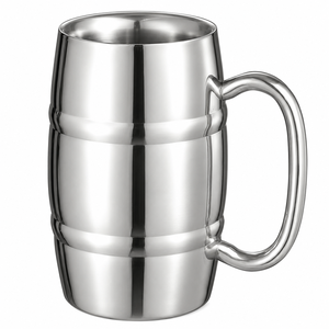 Mug à café écologique en acier inoxydable, gobelet isotherme à double paroi pour le camping et les voyages, chopes à bière isolées - Product Image 1