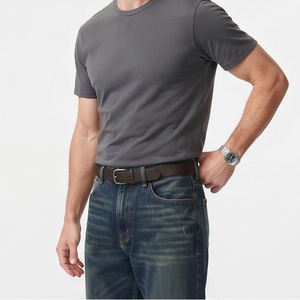 <b>Men's</b> Stonewashed Cotton Denim Flare <b>Jeans</b> Mid Waist Button Fly Casual Wear Straight Fit Washed Blue <b>Jean</b> Pants - Product Image 4