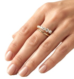 แหวนหมั้นเพชรทรงกลมเพาะเลี้ยงในห้องปฏิบัติการ ทองคำแท้ 10K 14K 18K ปรับขนาดได้ แหวนแต่งงาน สี DEF ความใส VVS - Product Image 6