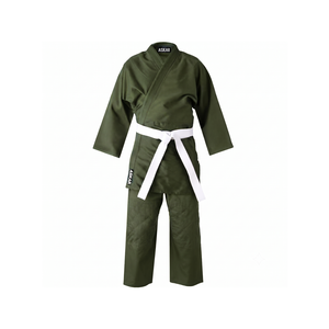 Kimono de judo personnalisé, vert olive, coton durable, vêtements d'arts martiaux, équipement d'entraînement unisexe - Product Image 1