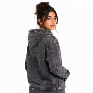 Sudaderas con Capucha de Algodón Premium con Lavado Ácido para Mujer, Marca Privada, Colección con Servicio OEM, Fabricación al por Mayor en Tallas OEM - Product Image 4