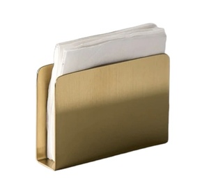 Simple Style Brass Made Multifunctional <b>2</b>-Slot Eco-Friendly Durable Napkin Holder Home Office Restaurant <b>Table</b> Top Free Standing - Product Image 1