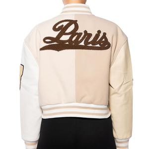 Chaqueta Corta de Béisbol Varsity Personalizada de Fábrica para Mujer, 100% Lana, con Bordado Chenille, Estilo Urbano - Product Image 6