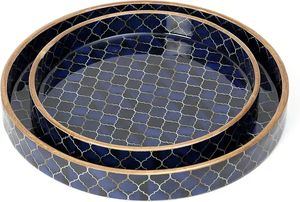 Plateau de service 3D en bois artisanal sur mesure de qualité supérieure avec revêtement en résine et émail pour l'organisation de la maison, le petit-déjeuner et le thé - Product Image 6